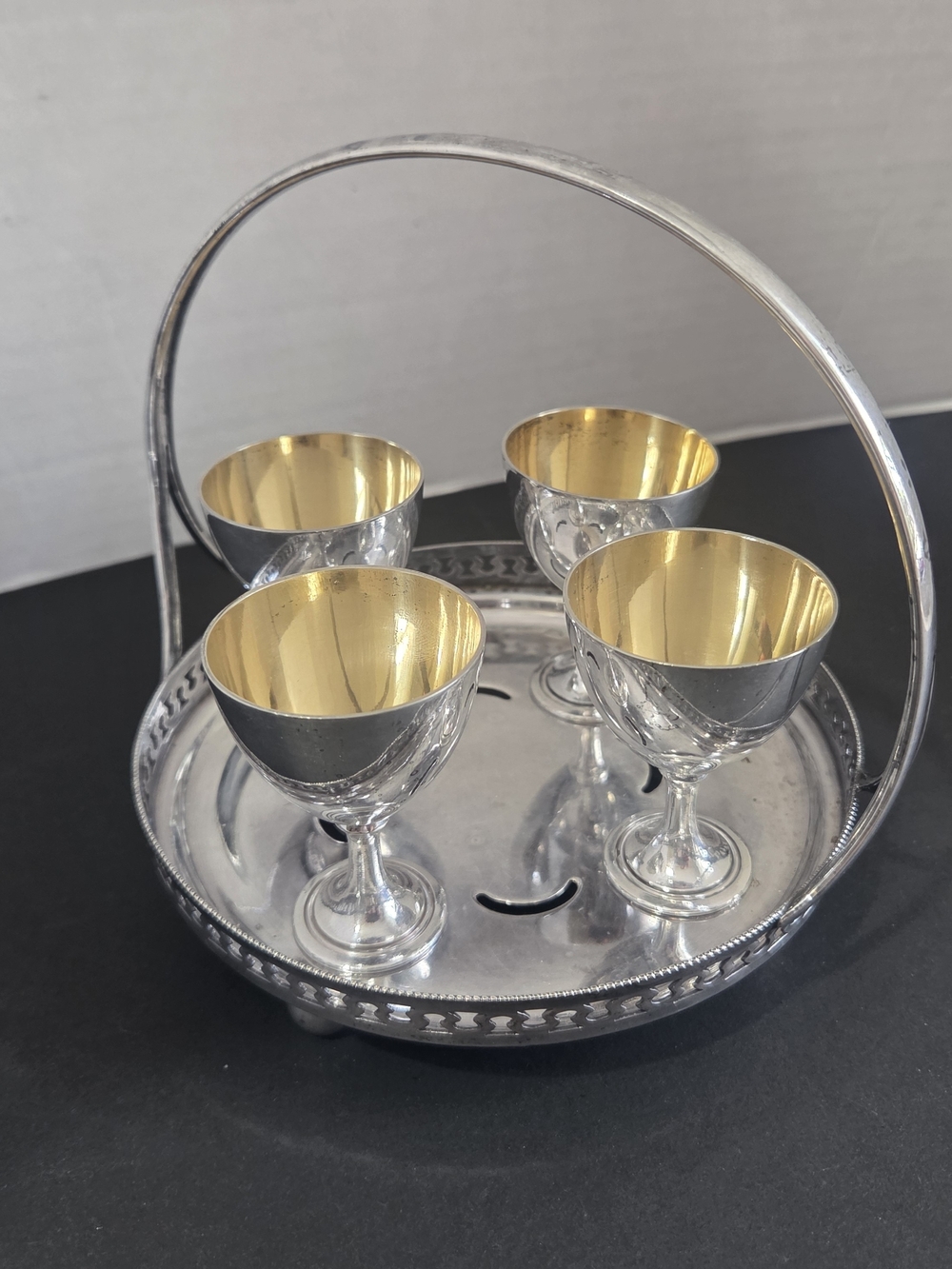 Egg Cruet Set By James Dixon & Sons 1879-1920 Antique Silver Plated